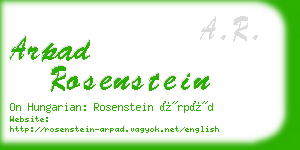 arpad rosenstein business card